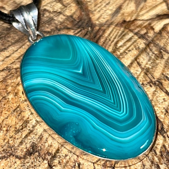 Translucent Banded Botswana Agate Pendant 2 1/2” - Picture 8 of 11
